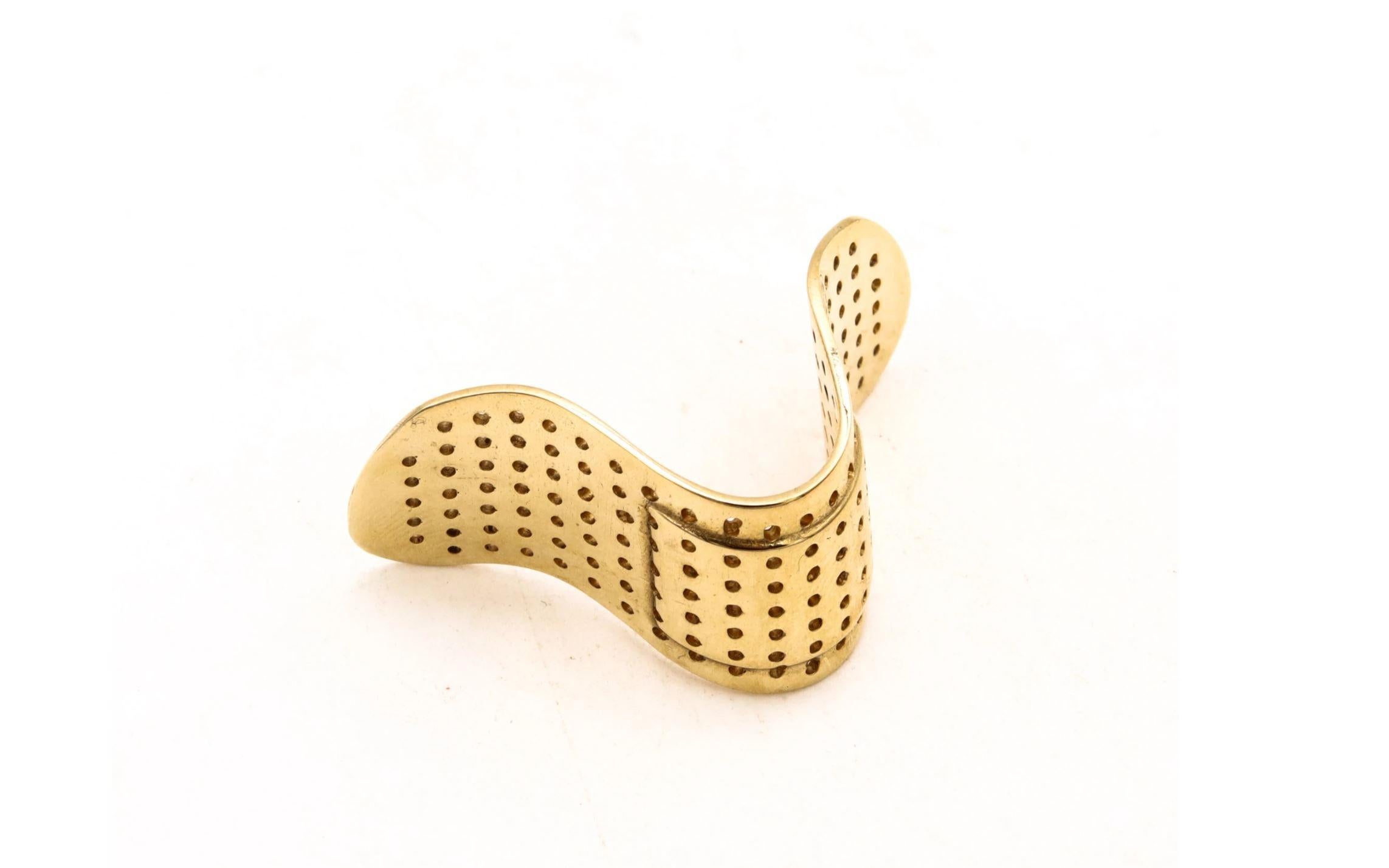 Alan Crocetti 2014 Skulpturaler unscheinbarer Ring aus 18 Karat Gelbgold Vermeil auf Sterling (Moderne) im Angebot