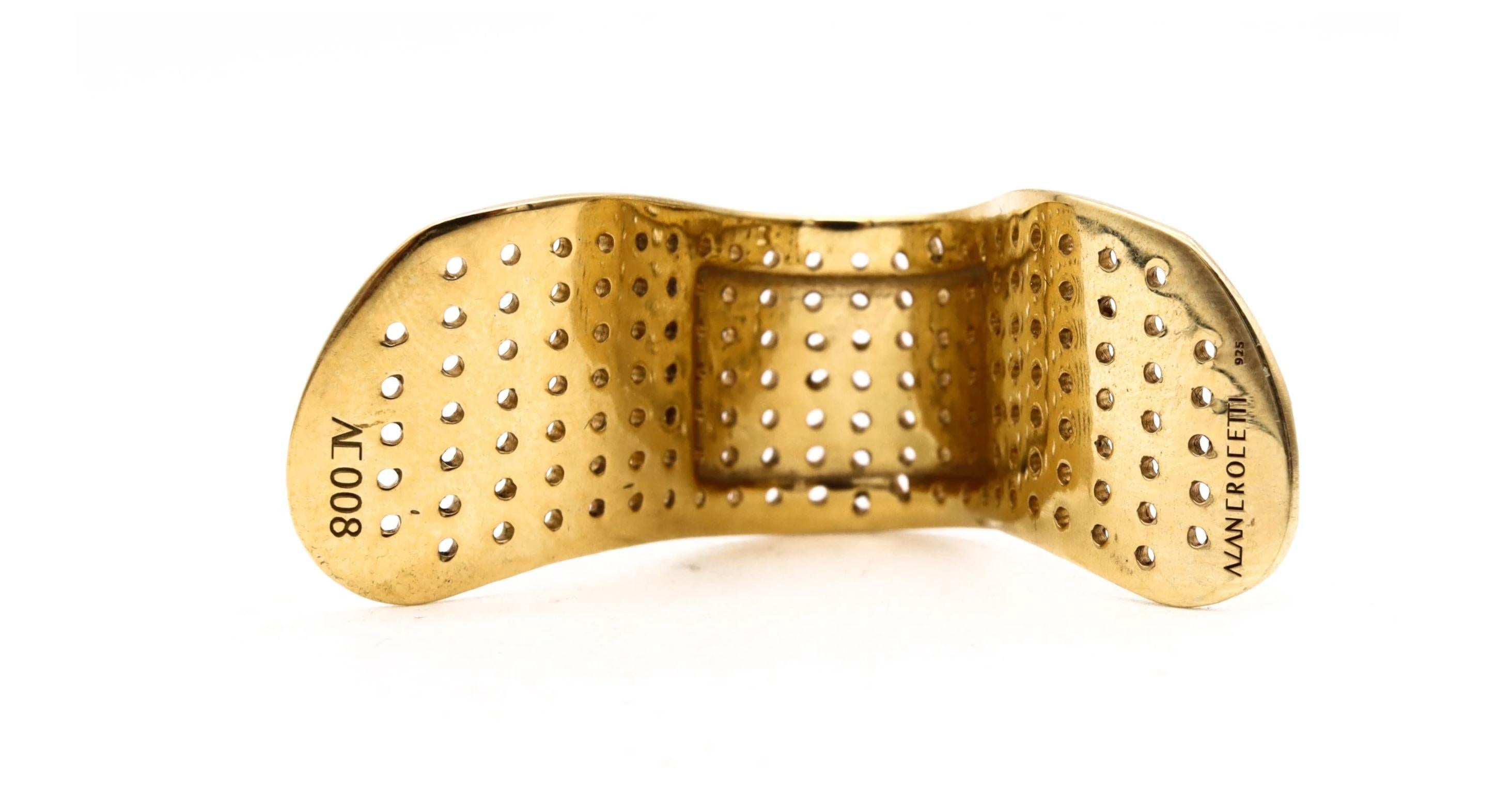 Alan Crocetti 2014 Skulpturaler unscheinbarer Ring aus 18 Karat Gelbgold Vermeil auf Sterling Damen im Angebot