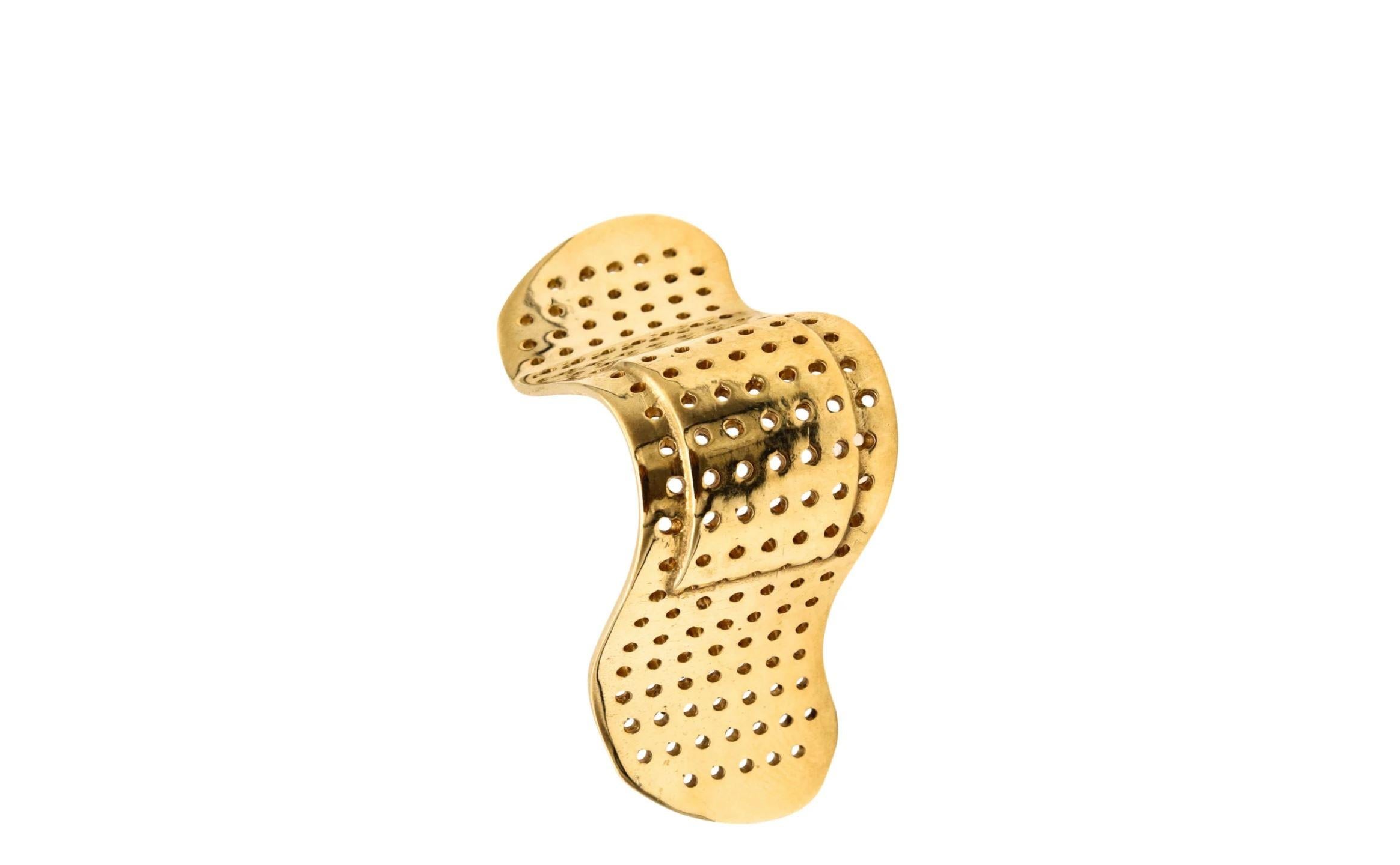 Alan Crocetti 2014 Skulpturaler unscheinbarer Ring aus 18 Karat Gelbgold Vermeil auf Sterling im Angebot 3