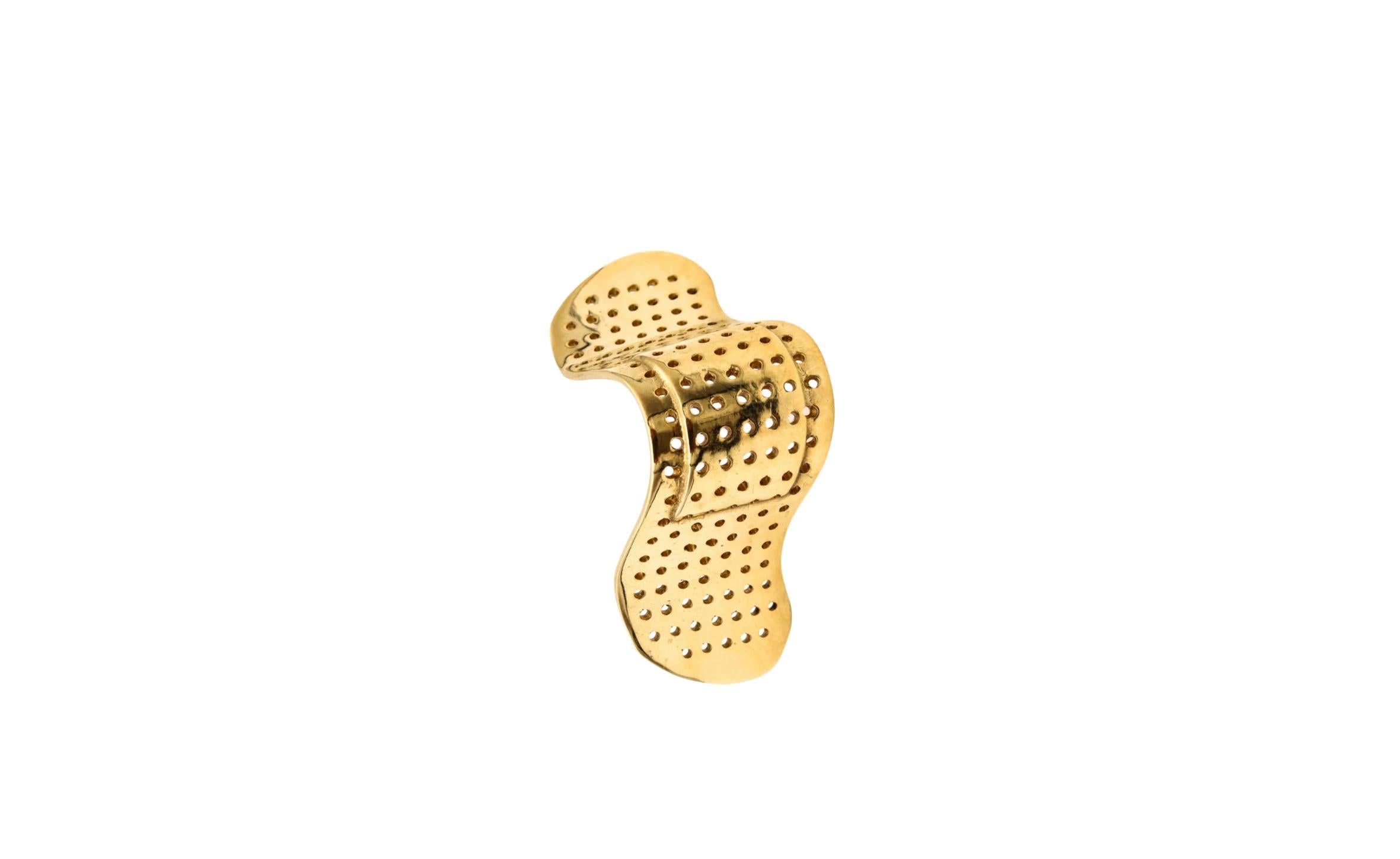Alan Crocetti 2014 Skulpturaler unscheinbarer Ring aus 18 Karat Gelbgold Vermeil auf Sterling im Angebot 4