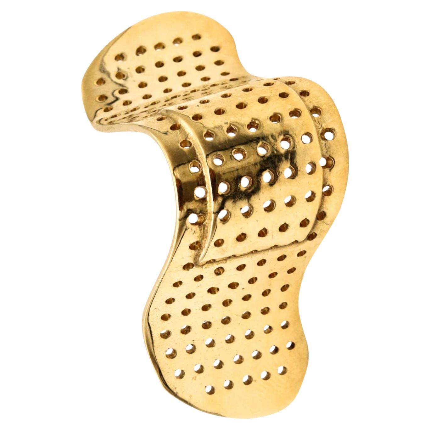 Alan Crocetti 2014 Skulpturaler unscheinbarer Ring aus 18 Karat Gelbgold Vermeil auf Sterling im Angebot