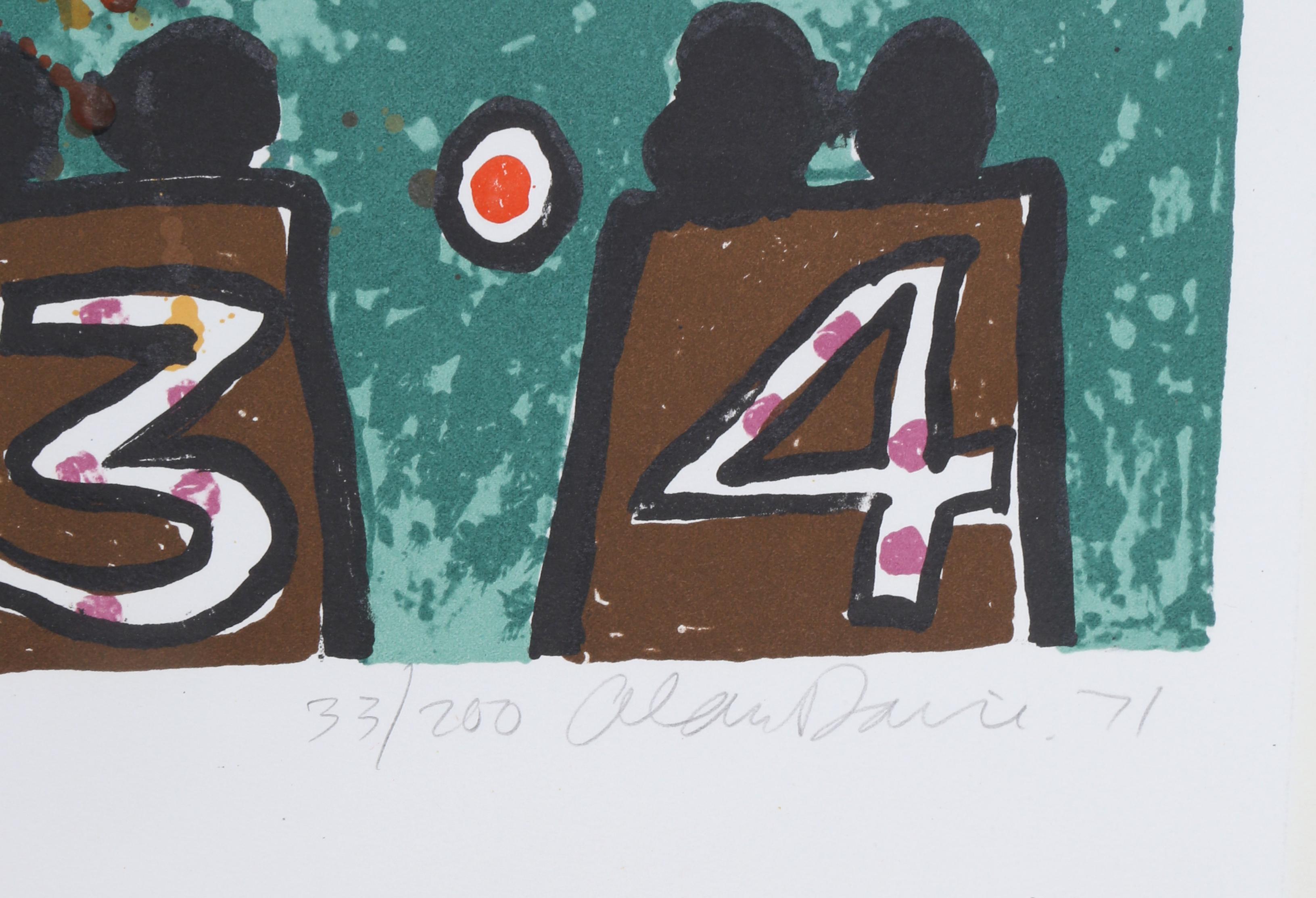 Olympische Spiele Muenchen, Litografía de arte popular firmada por Alan Davie en venta 2