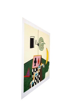 Alan Davie Snake Box Litografia su carta firmata del Surrealismo Moderno XX UF '72