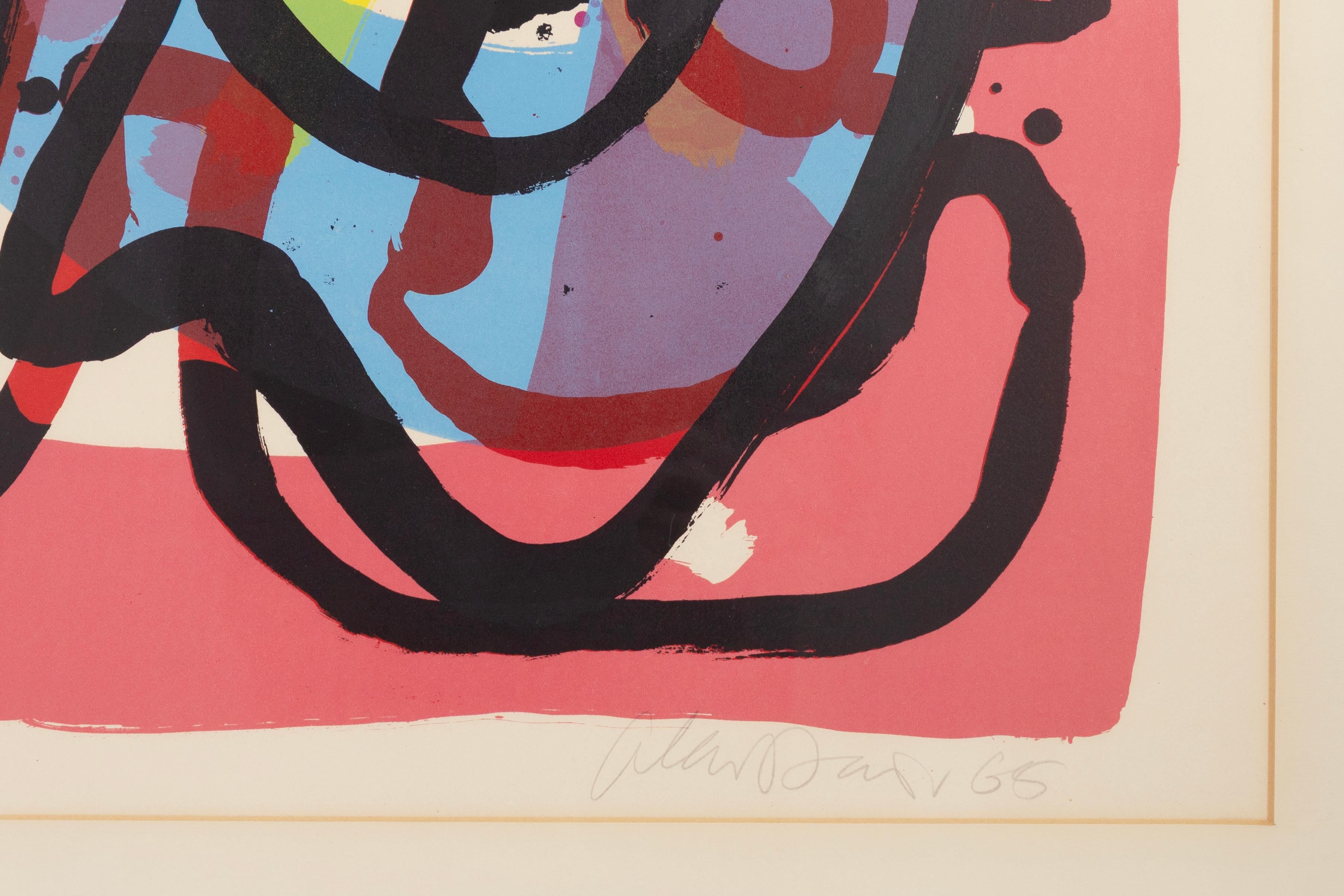 A modern lithograph in colors titled 