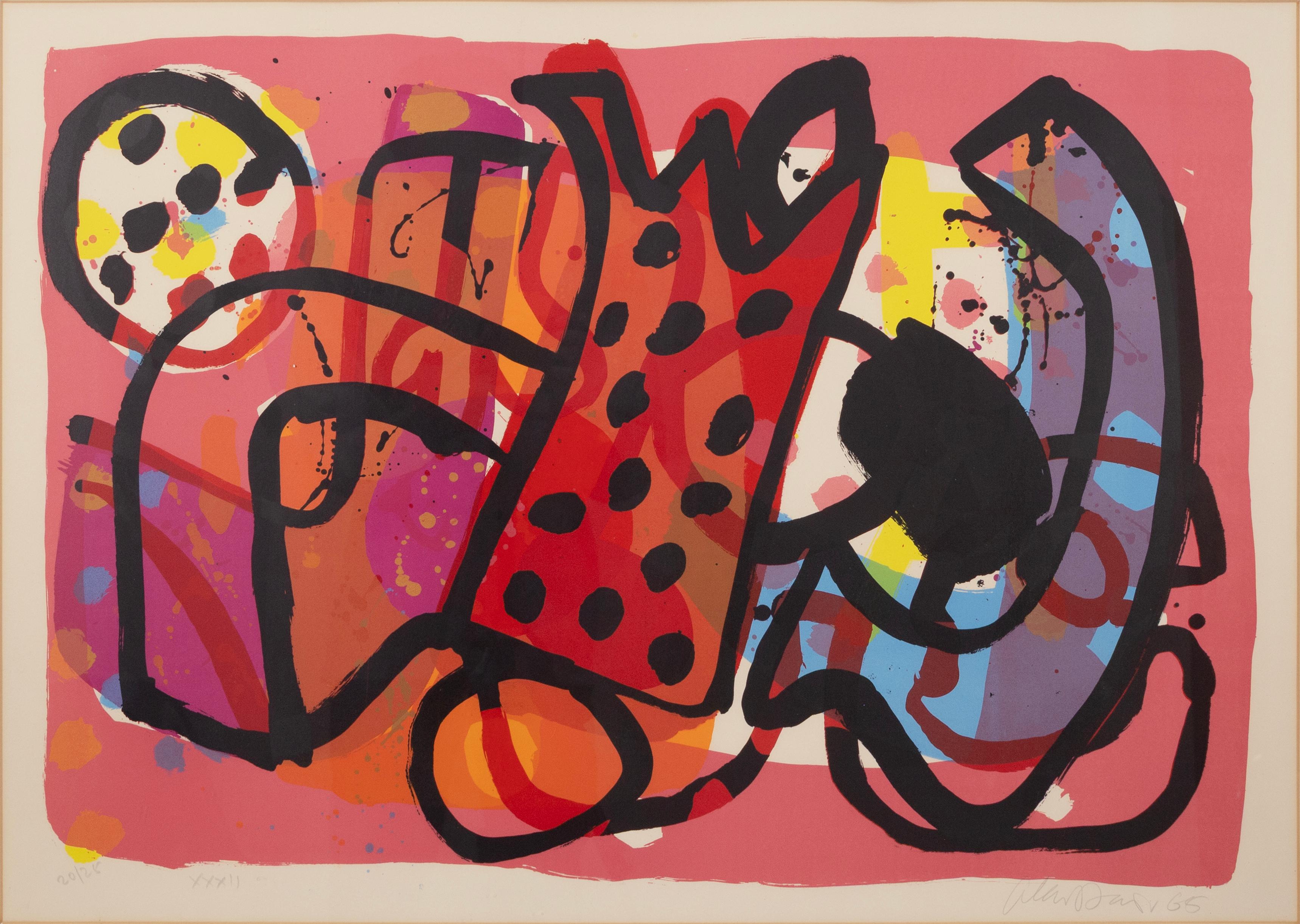 Alan Davie - Zurich, Improvisation XXXII, 1965 Signed Lithograph in Colors 20/25 In Good Condition For Sale In Keego Harbor, MI