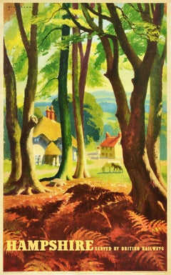 Original Vintage Travel Poster Hampshire New Forest British Railways Alan Durman