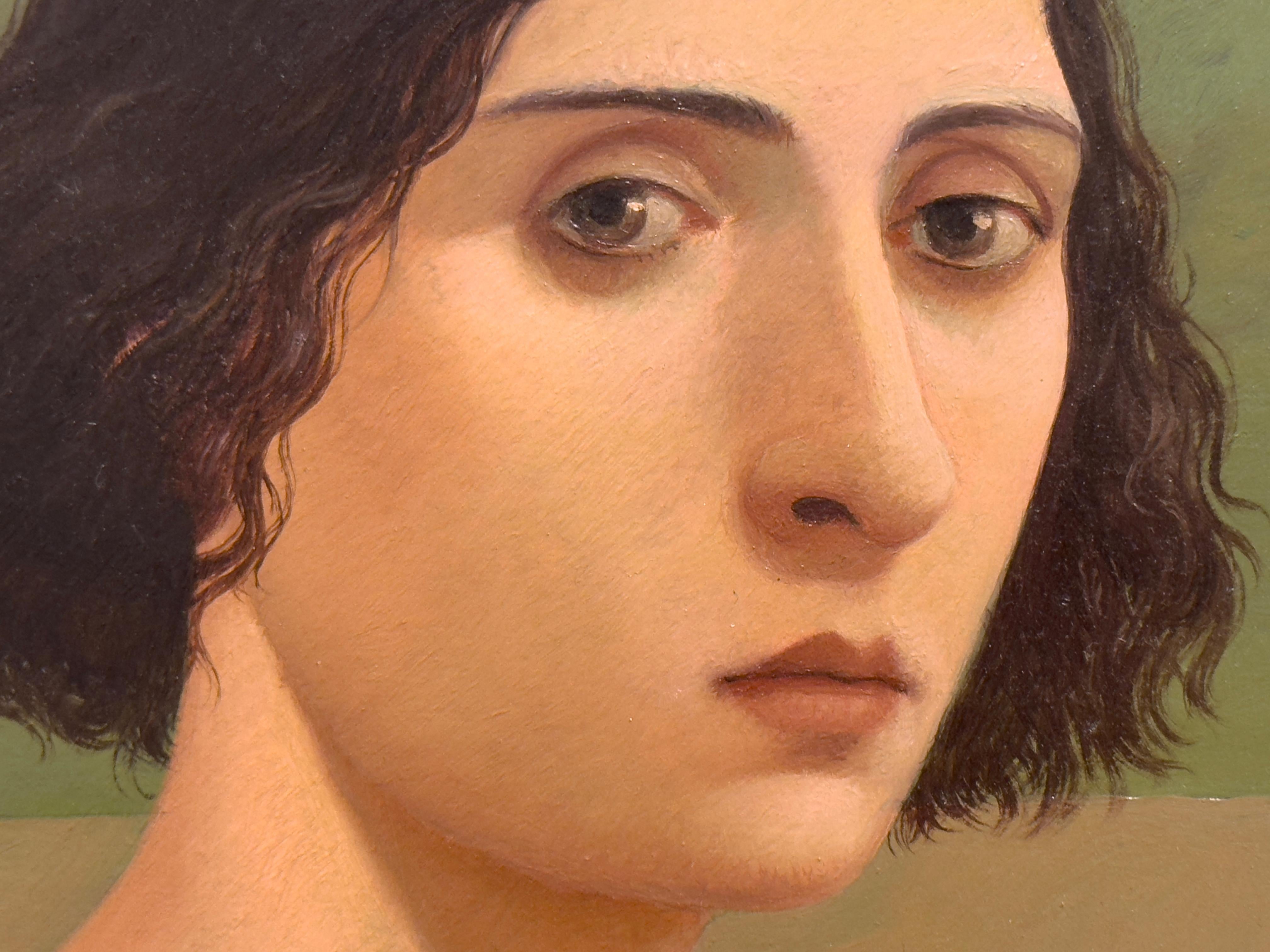 UNTITled (WOMAN & LANDSCAPE) - Portrait / Italie / Figure féminine - Painting de Alan Feltus