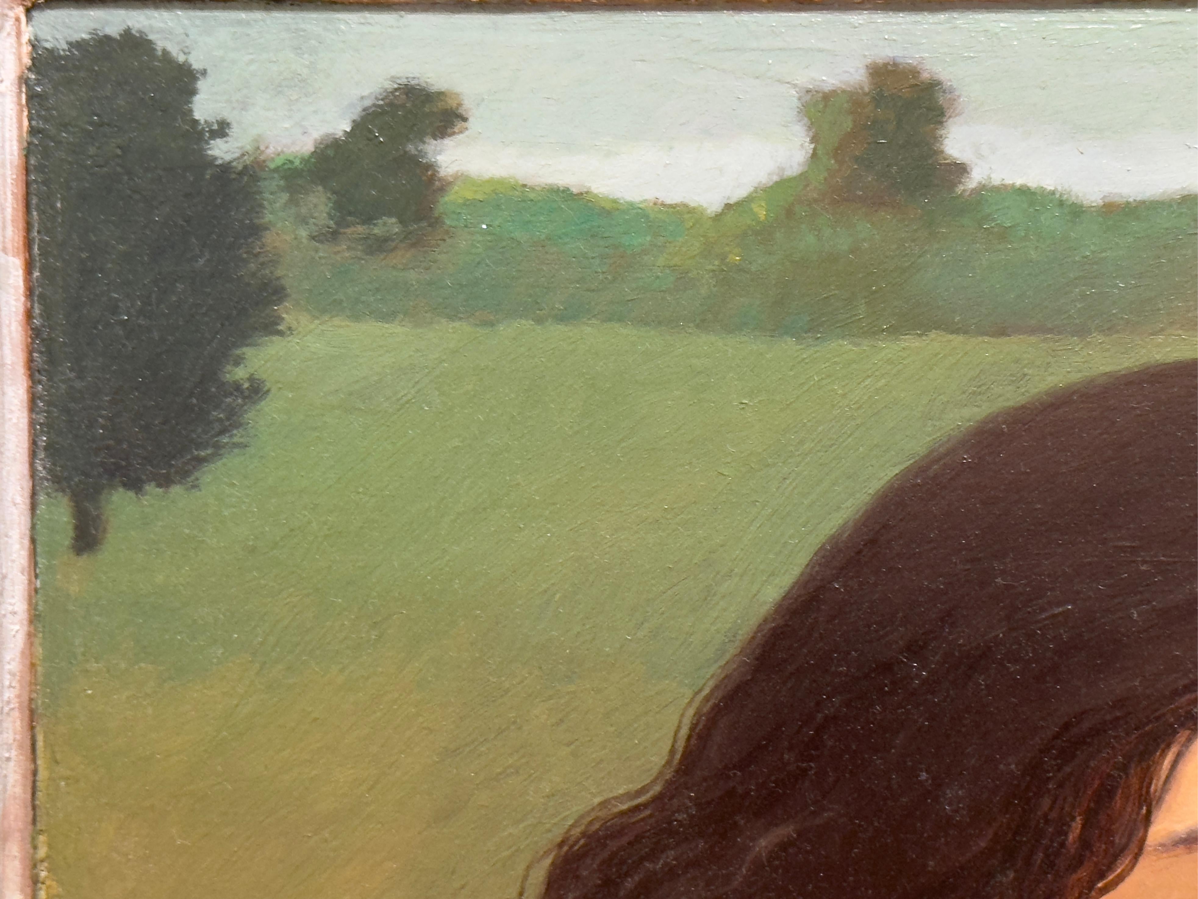UNTITled (WOMAN & LANDSCAPE) - Portrait / Italie / Figure féminine - Contemporain Painting par Alan Feltus
