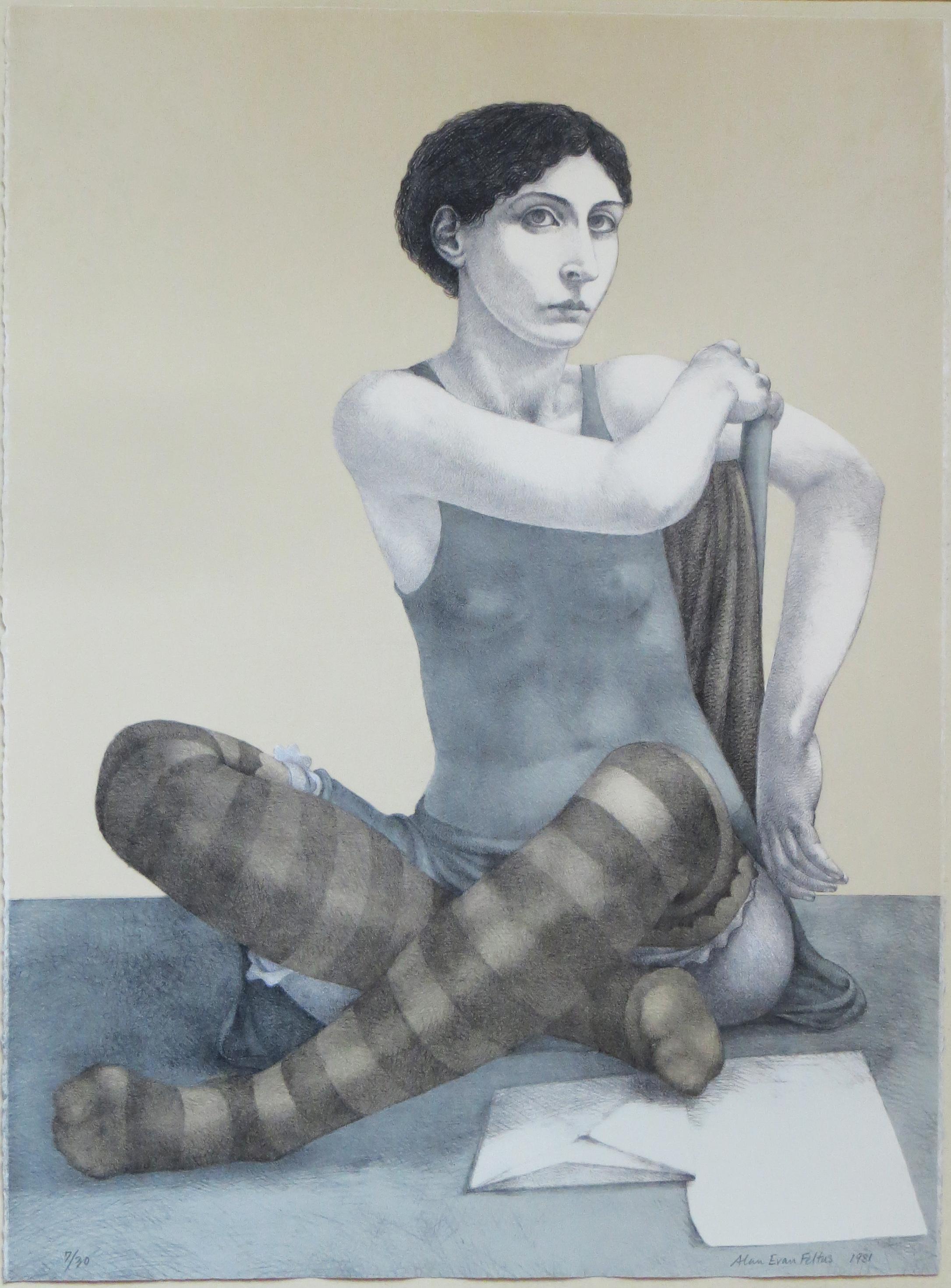 Tänzerin in Ruhe (Amerikanischer Realismus), Print, von Alan Feltus