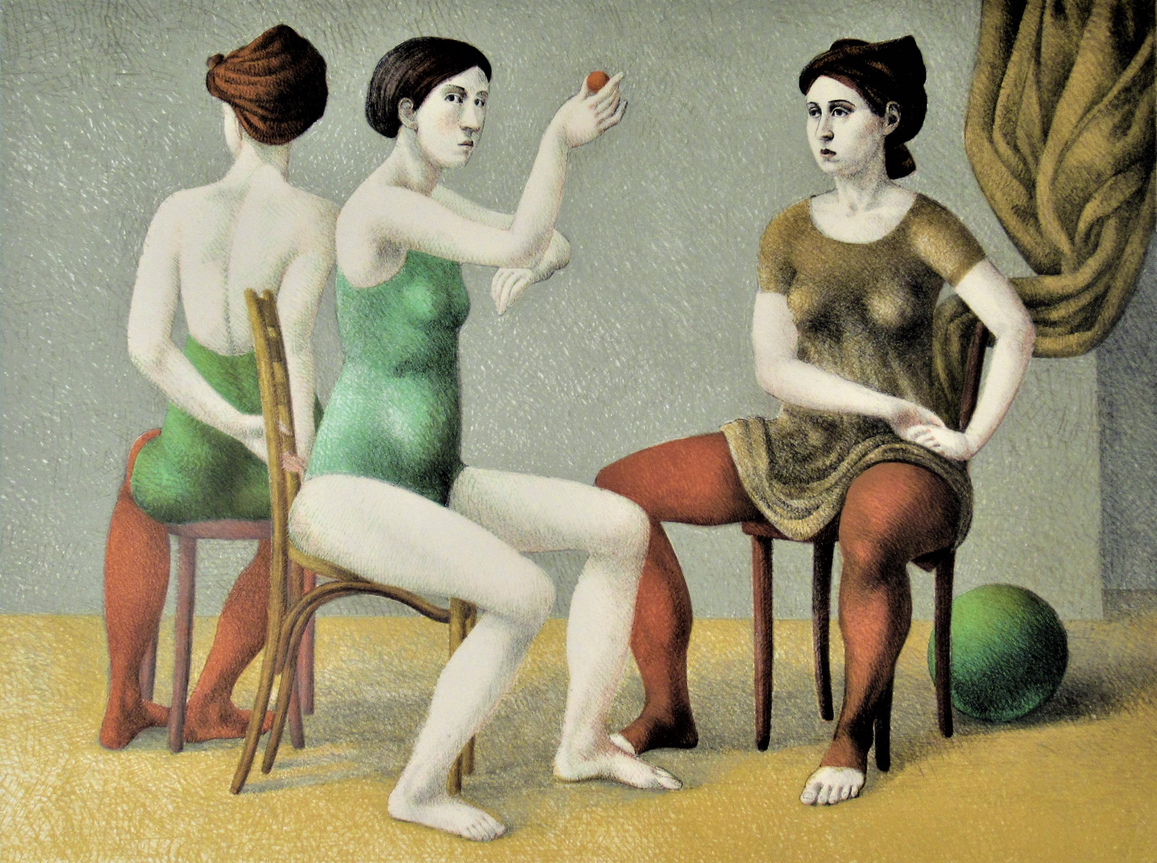 Drei Tänzerinnen (Amerikanischer Realismus), Print, von Alan Feltus