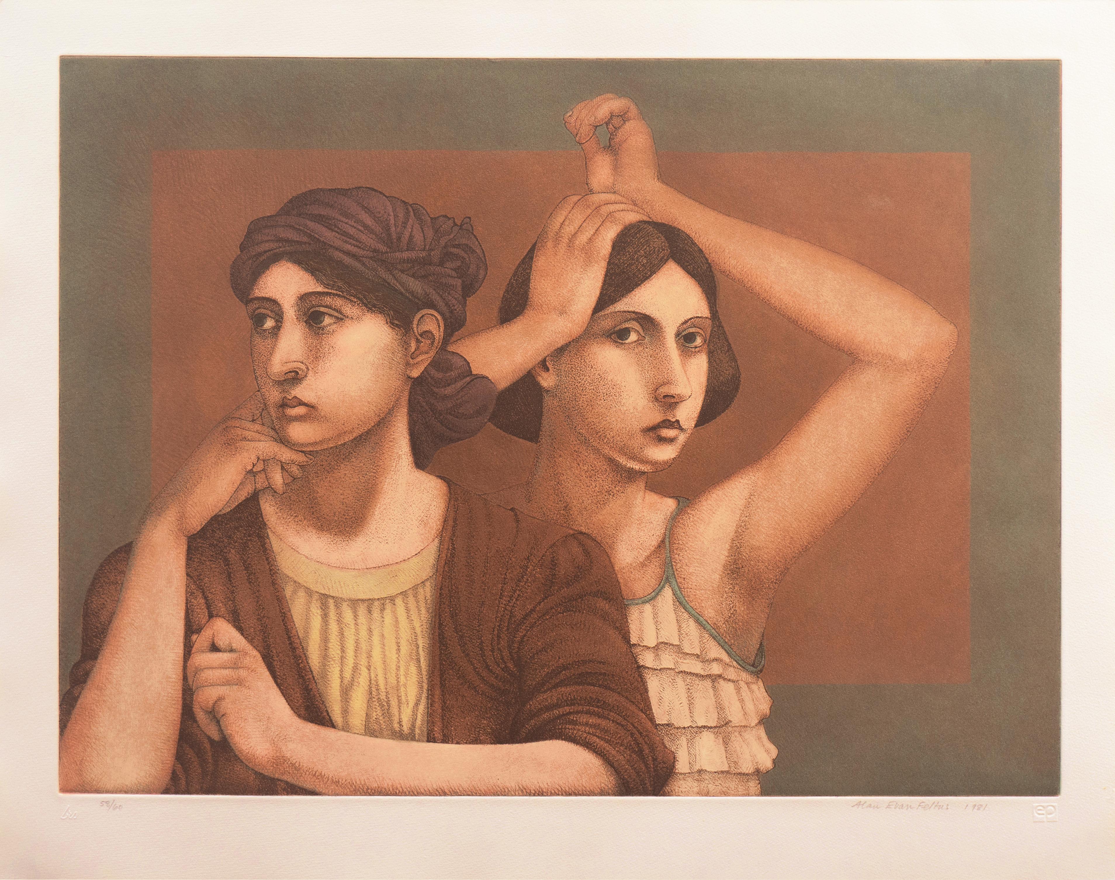 'Two Women', Yale, Cooper Union, Prix de Rome, Tyler School of Art, Smithsonian - Print by Alan Feltus