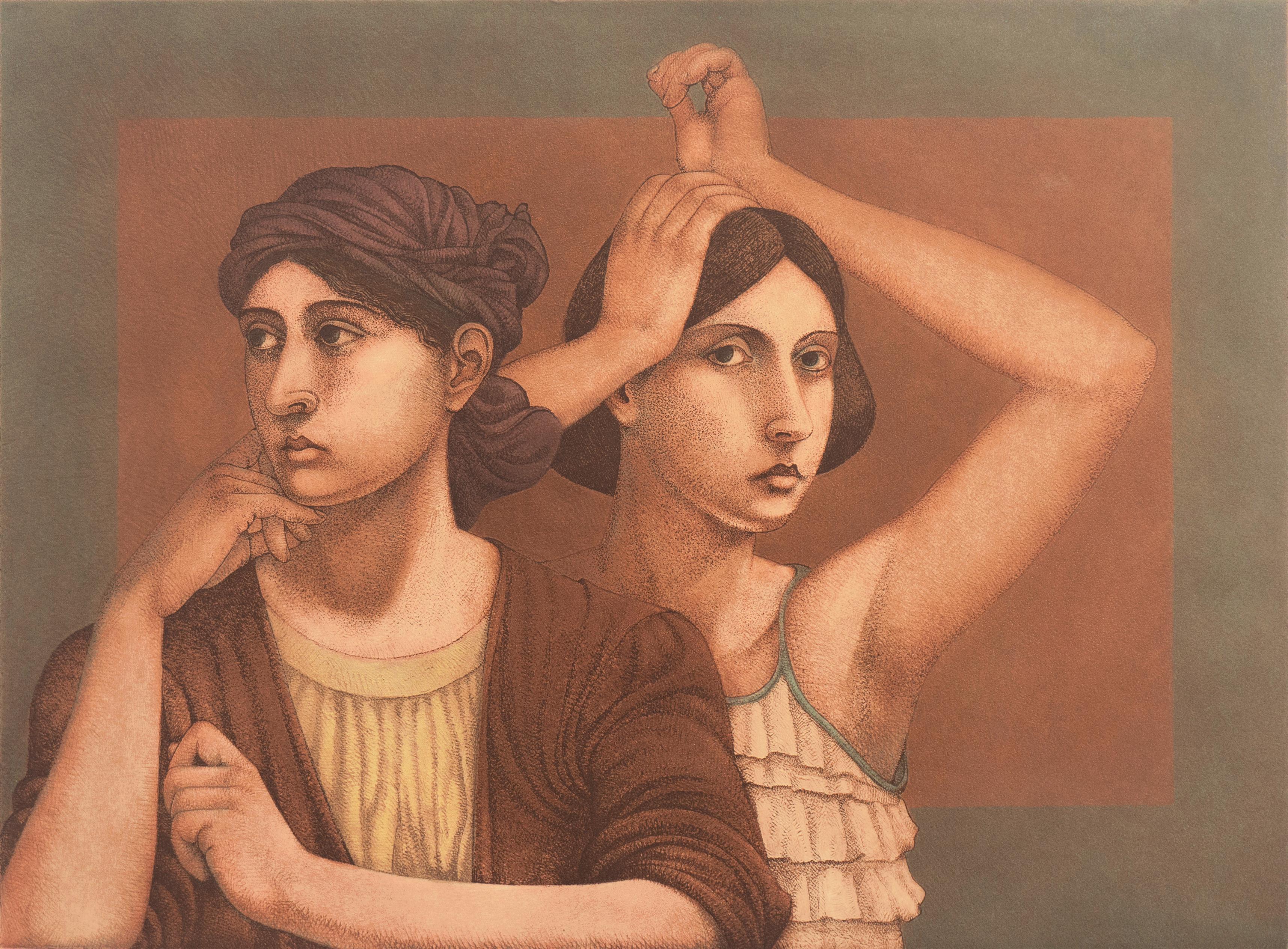 Alan Feltus Figurative Print – „Two Women“, Yale, Cooper Union, Prix de Rome, Tyler School of Art, Smithsonian