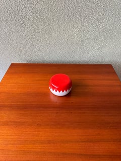 Alan Fletcher Mini cendrier en mélamine blanc rouge de l'A Space Espagne 1970 NOS