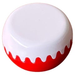 Alan Fletcher Mini cendrier en mélamine blanc rouge de l'A Space Espagne 1970 NOS