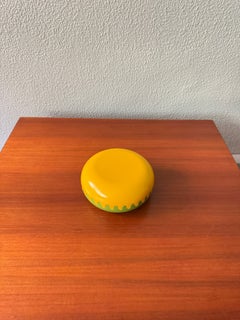 Alan Fletcher Space Age Grün Gelb Melamin Clam Aschenbecher Spanien 1970er Jahre NOS Modell