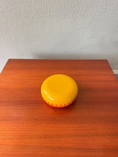 Cenicero Alan Fletcher Space Age Naranja Amarillo Melamina Almeja España Años 70 NOS
