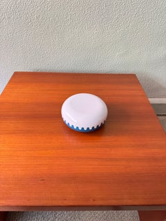 Alan Fletcher Space Age Weiß Blau Melamin Clam Aschenbecher Spanien 1970er NOS