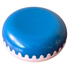 Alan Fletcher Space Age Weiß Blau Melamin Clam Aschenbecher Spanien 1970er NOS