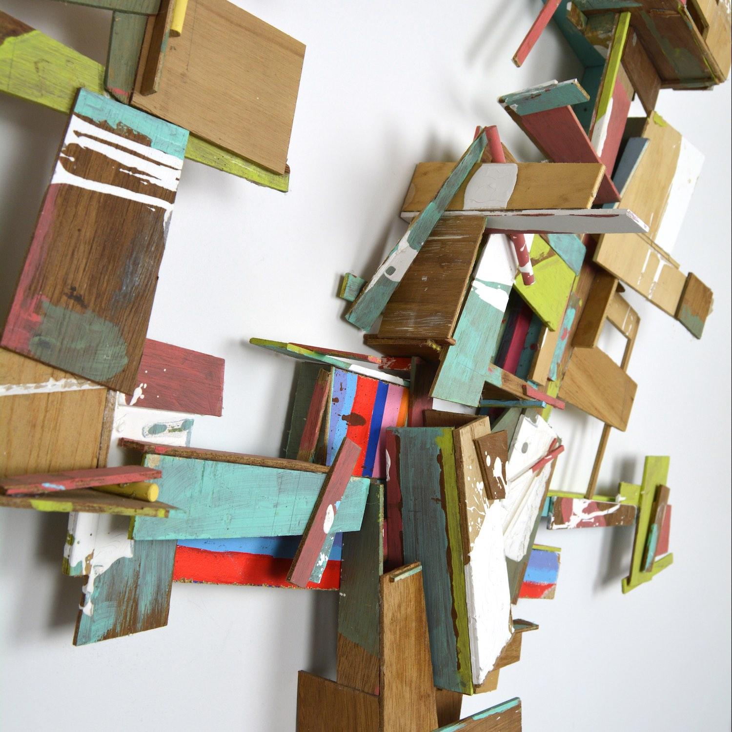 PS #34 (Up Down Up): Assemblage Wall Sculpture by Alan Franklin For Sale 1