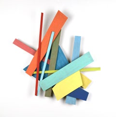 PS#27: Painted Wood Assemblage wall sculpture by Alan Franklin