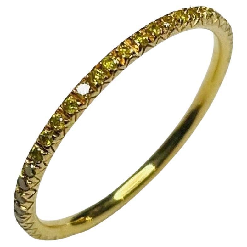 Alan Friedman, bague d'éternité en or jaune 18 carats avec diamants jaunes intenses de couleur fantaisie