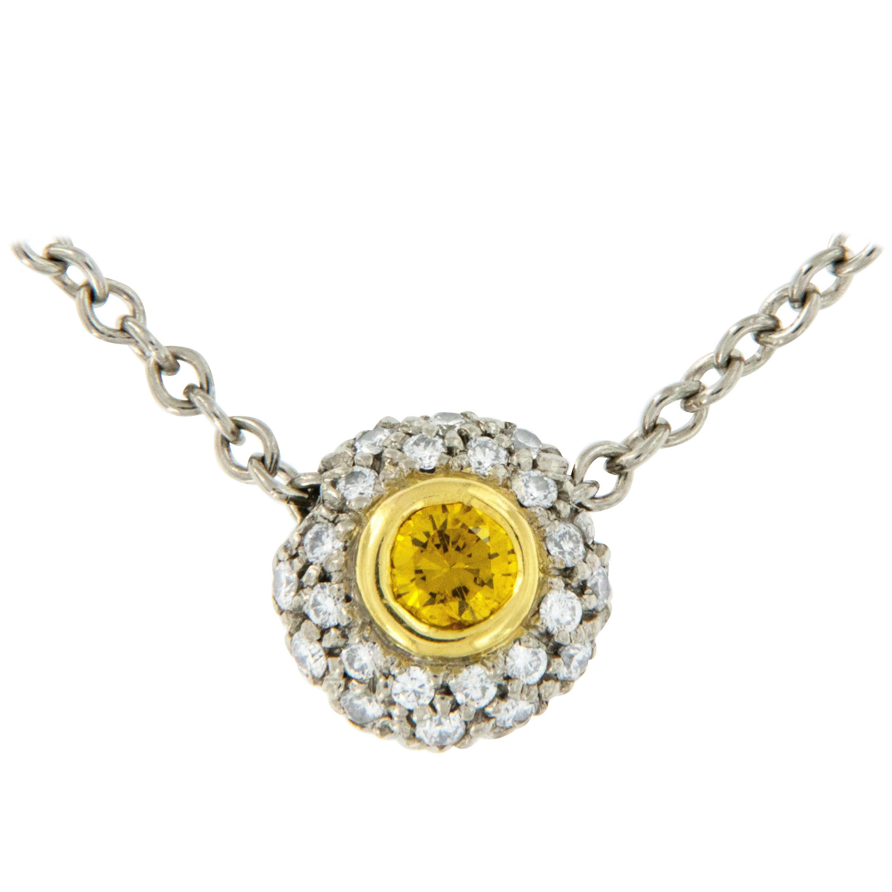 Alan Friedman Platinum Fancy Intense Yellow Diamond Necklace