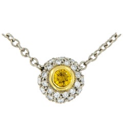 Alan Friedman Platinum Fancy Intense Yellow Diamond Necklace