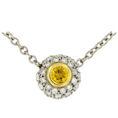 Alan Friedman Collier en platine avec diamant jaune intense fantaisie