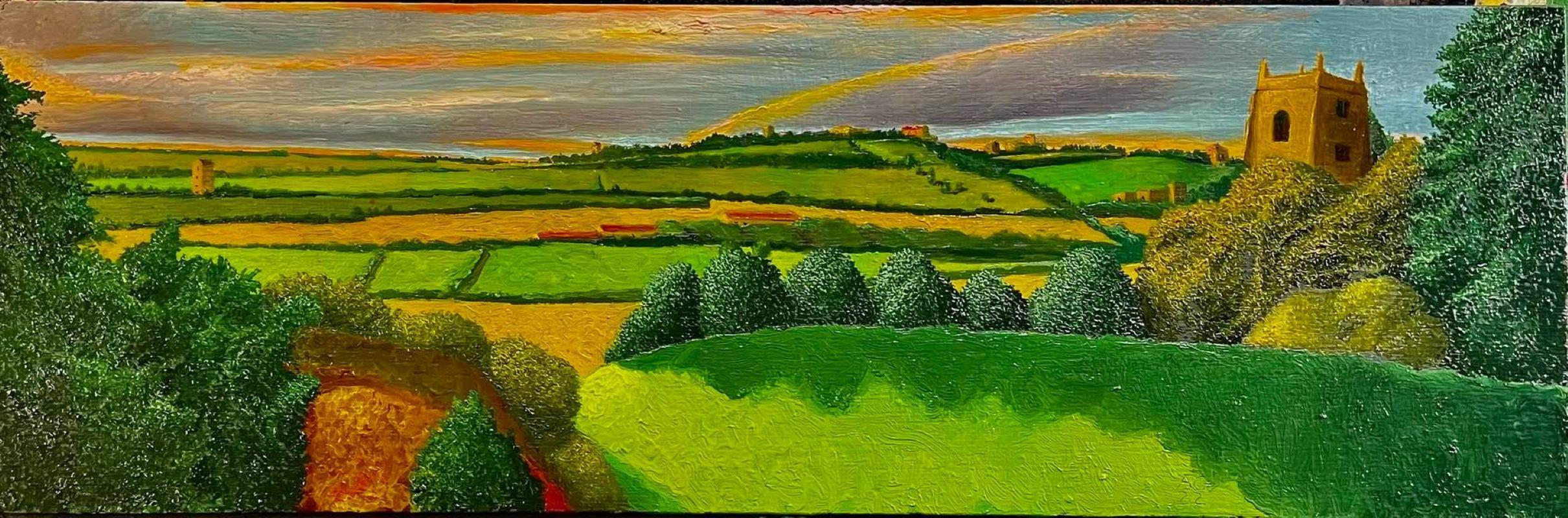 Alan Gerson Landscape Painting - Landscape with Tower