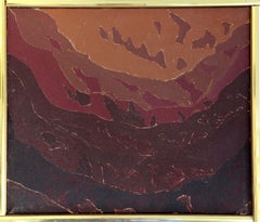 Alan Gussow Oil on Canvas, 1975  EarthToned Abstract American Landscape Painting
