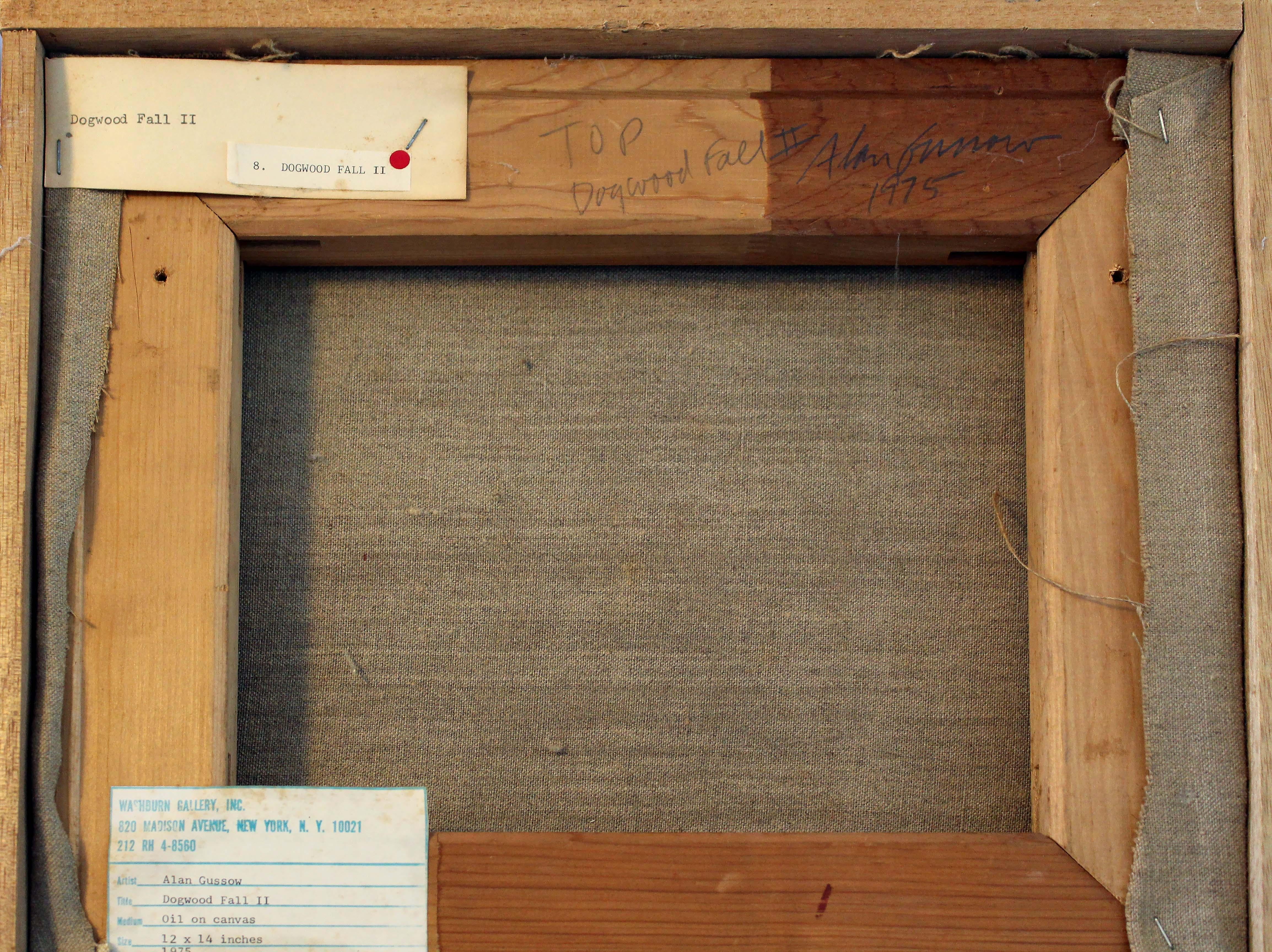 Alan Gussow Öl auf Leinwand, 1975  Abstrakte amerikanische Landschaftsmalerei in Erdtönen im Angebot 3