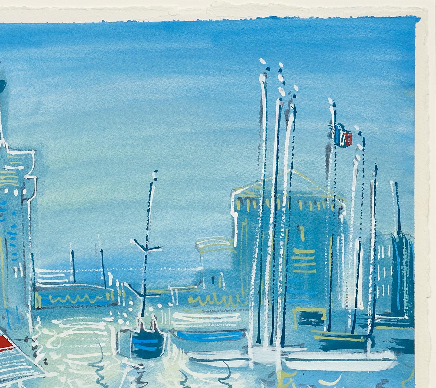 Eingang zum Hafen, la Rochelle Französische Landschaftsmalerei Boote, frankreich im Angebot 2