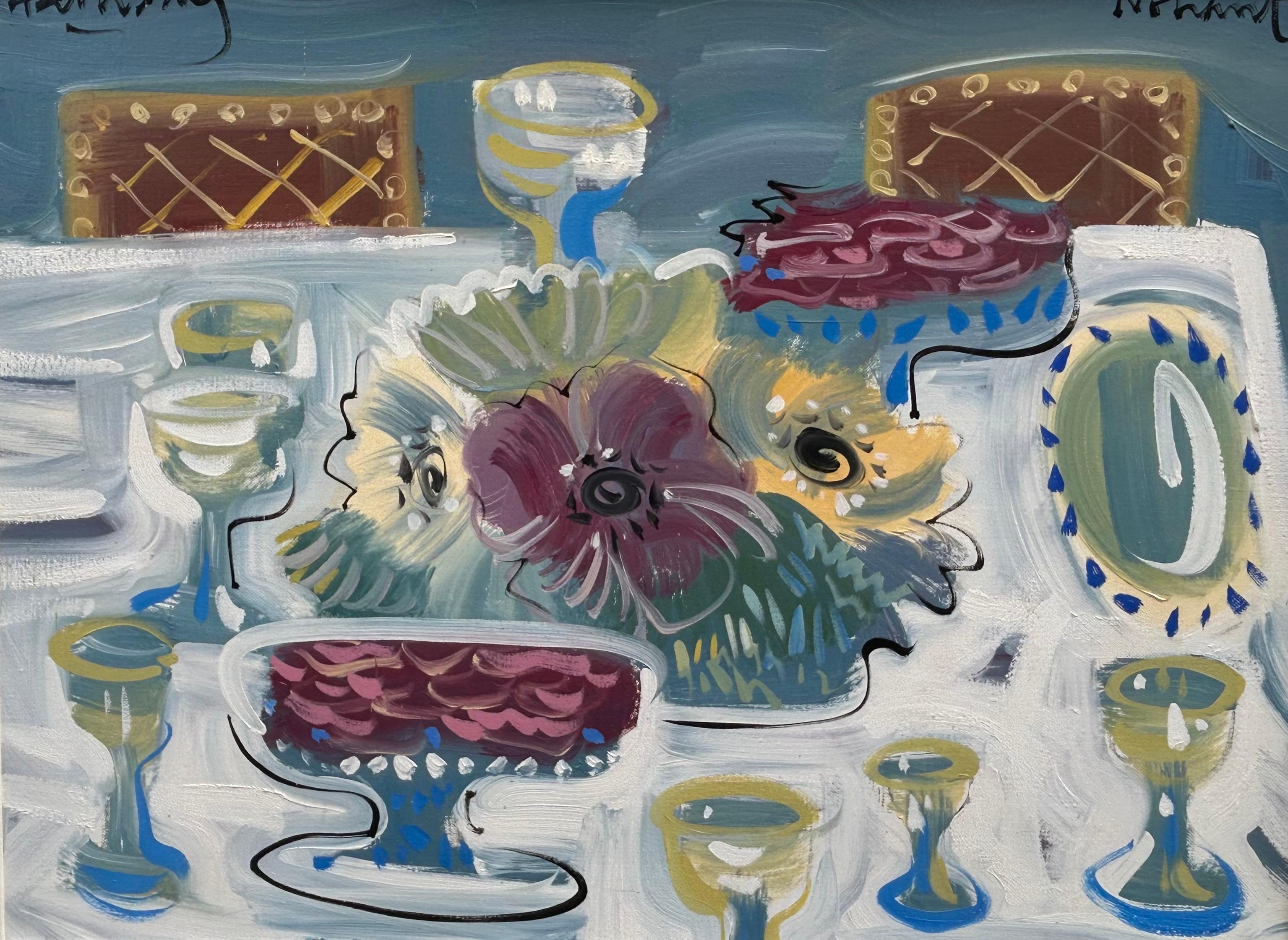 Le Table a Manger Lebendiges Stillleben Innenmalerei Französische Riviera Frankreich