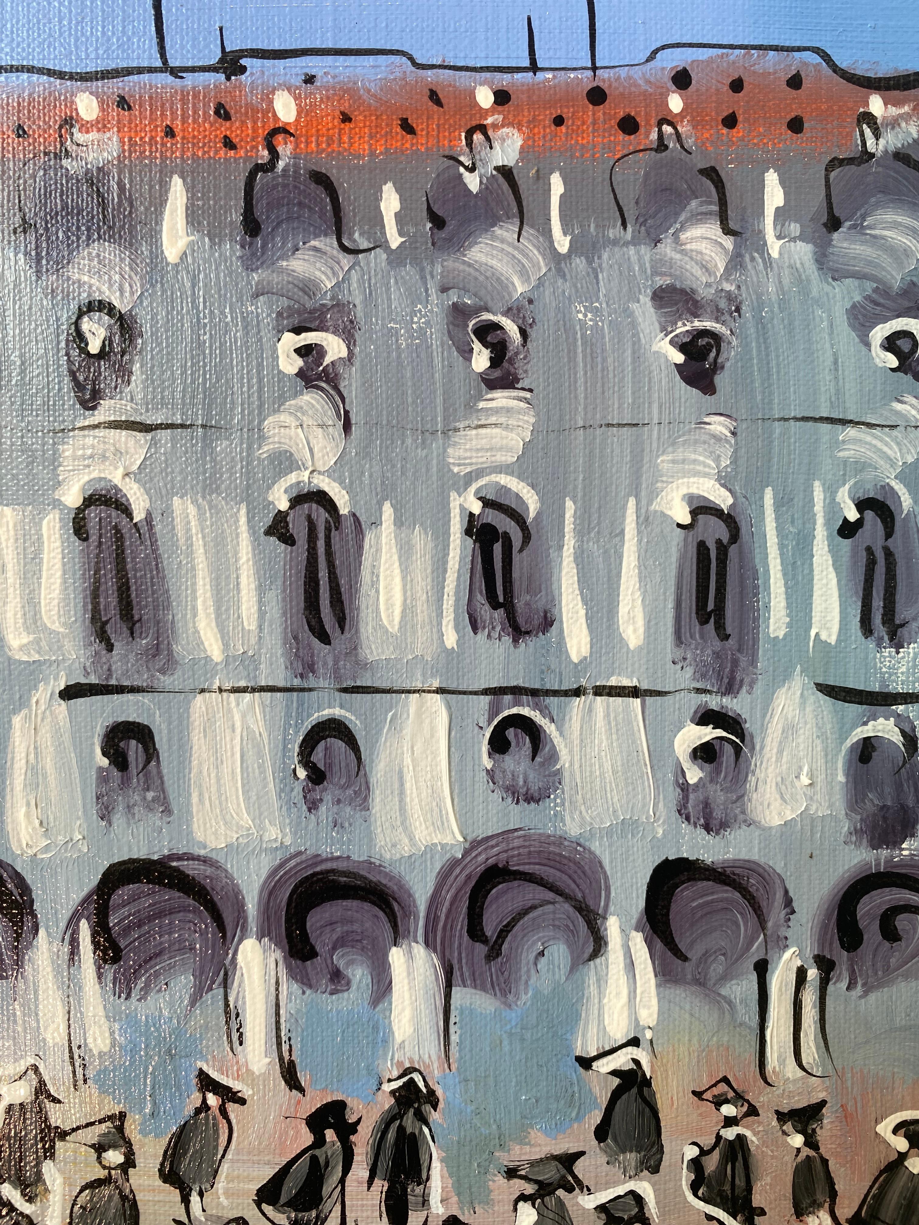 Die Piazza, Karneval Landschaft Figurative Malerei von Venedig, Gebäude, Dufy im Angebot 1