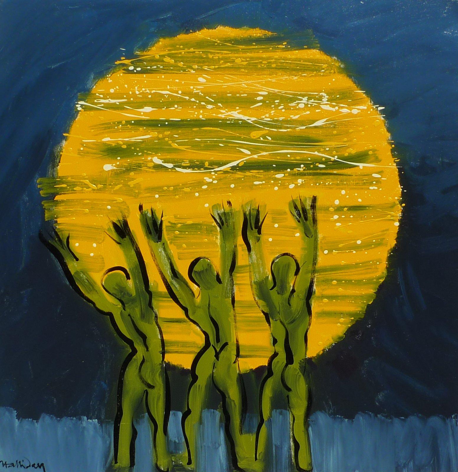 Figurative Painting de Alan Halliday - El rito de la primavera