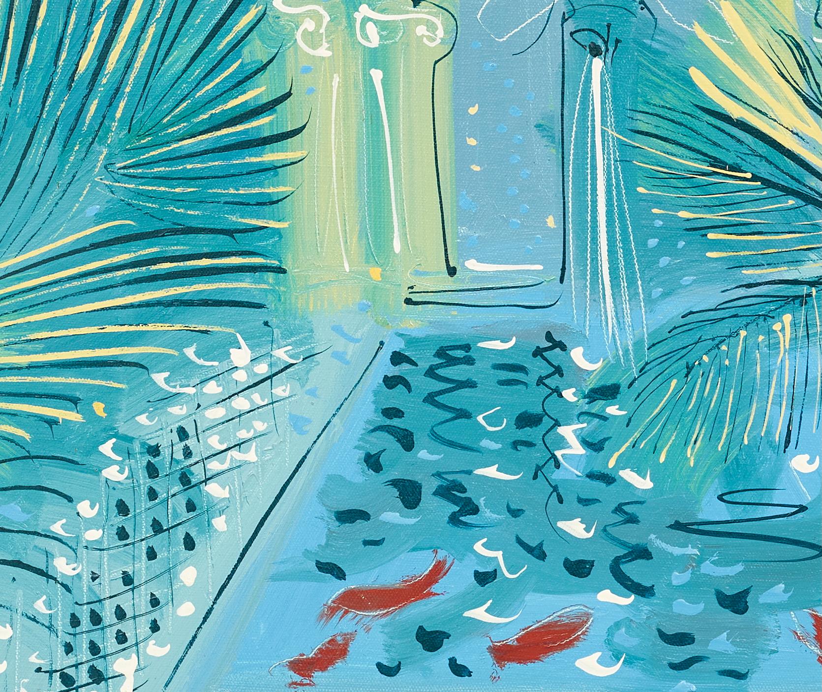 Der spanische Garten, Villa Ephrussi Mediterrane Farben in Blau und Grün im Angebot 3