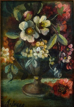 Natura morta floreale vintage - Tazza con fiori a cascata