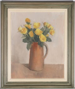 Alan James Thompson (b.1940) - Framed 20th Century Oil, Yellow Roses