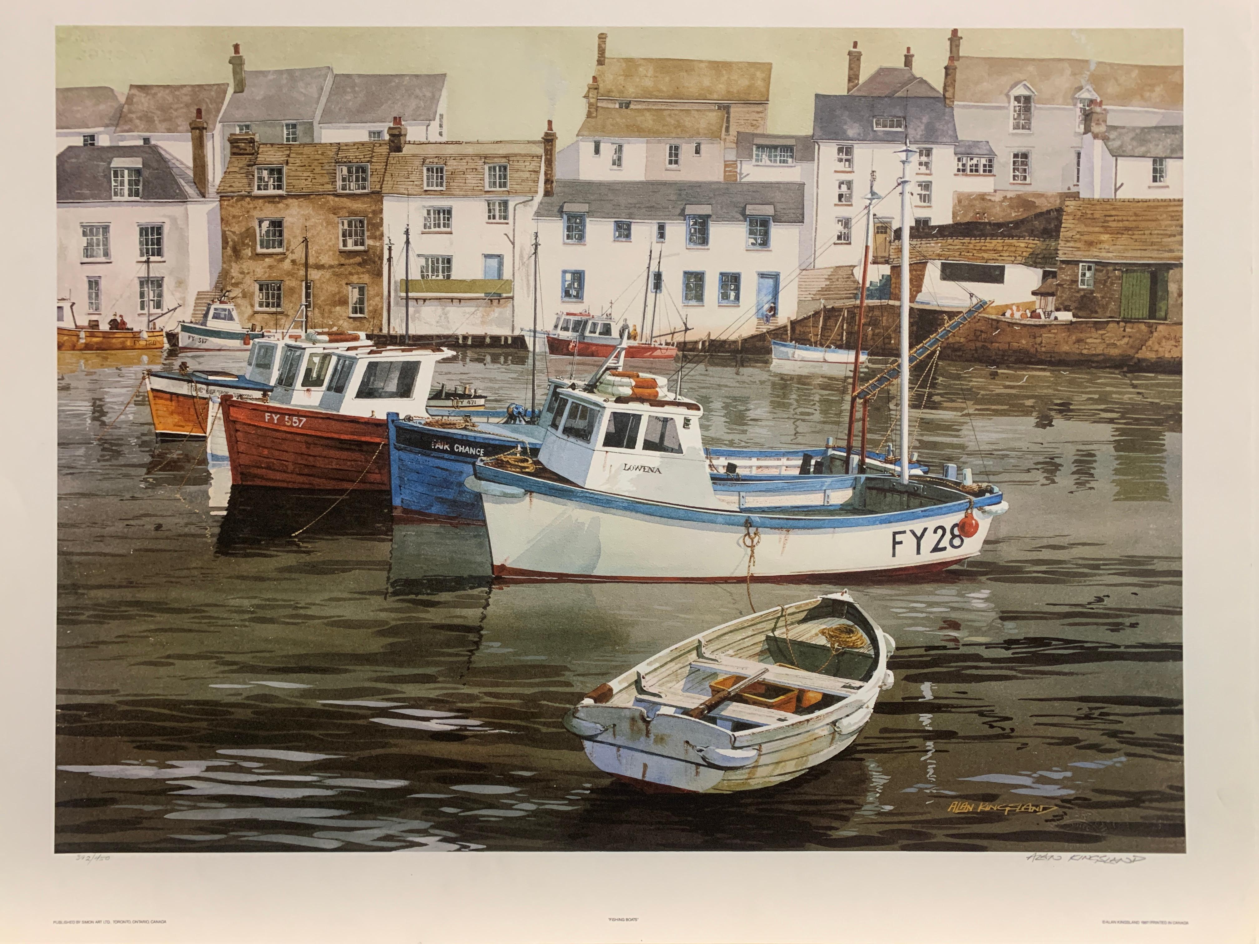 Alan Kingsland Figurative Print – Fischerboote
