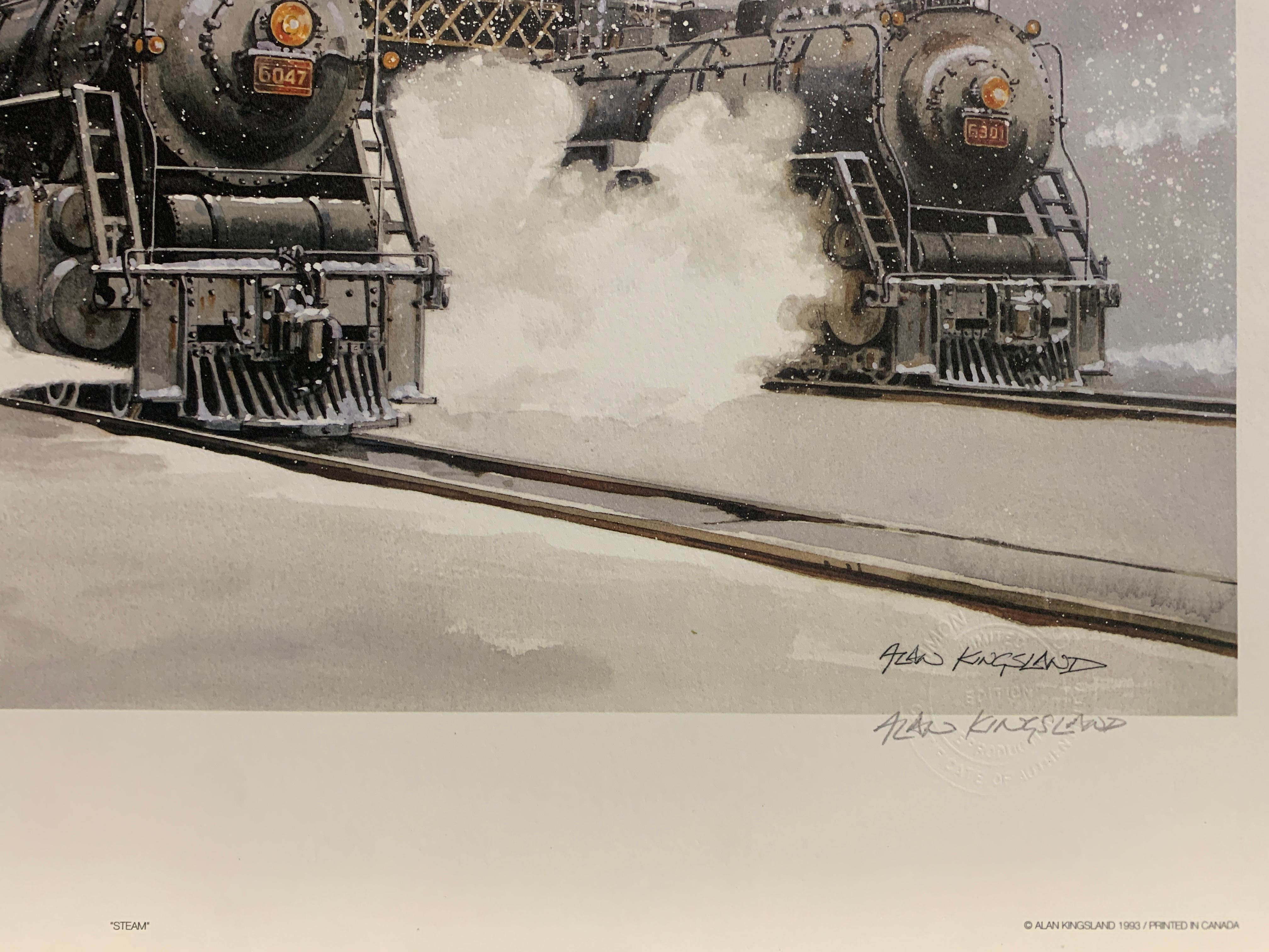 Steam - Brown Figurative Print by Alan Kingsland