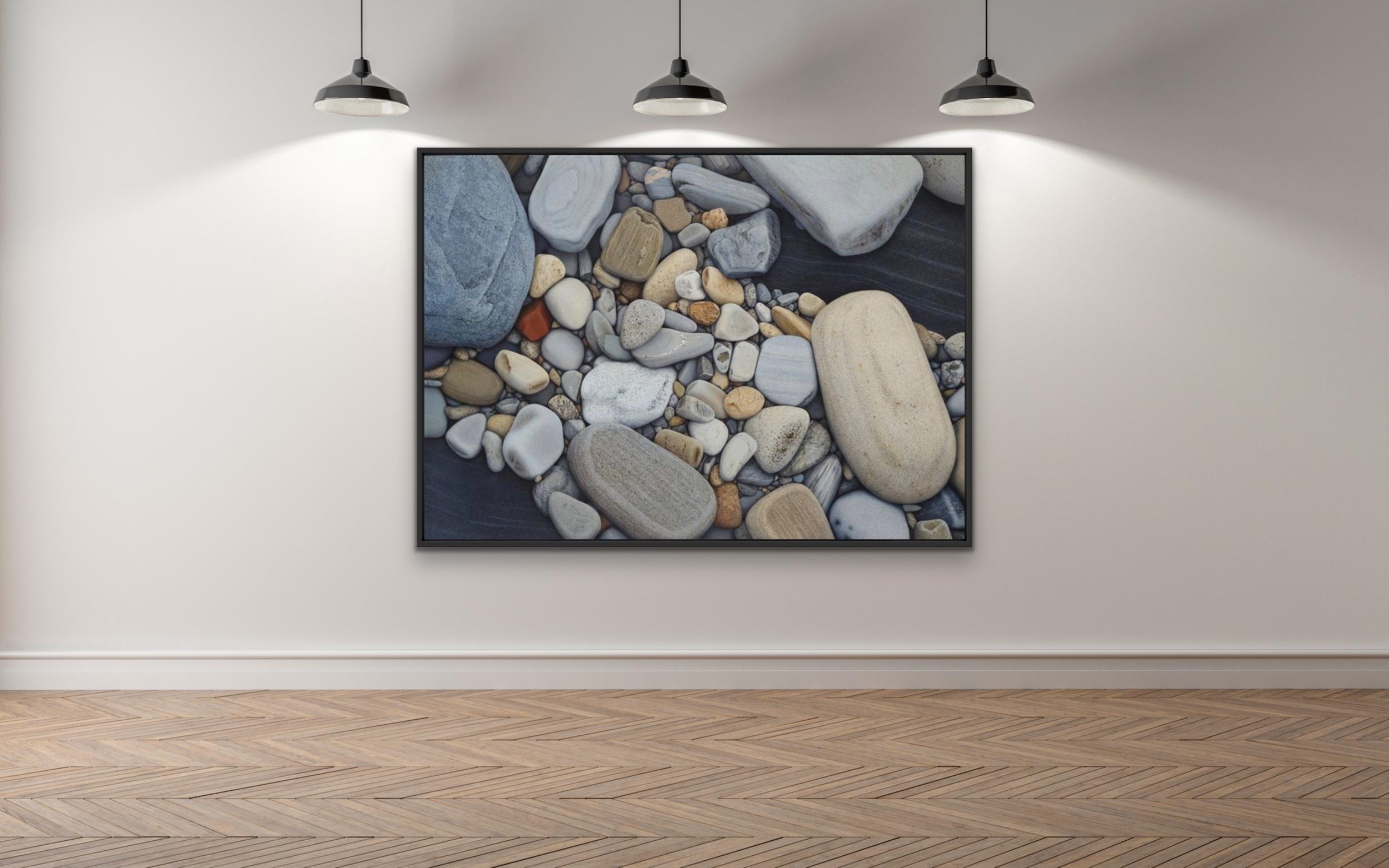 Stones with Red Brick 1982 acrylic on canvas Realism - Large wonderful painting! - Realist Painting by Alan Magee