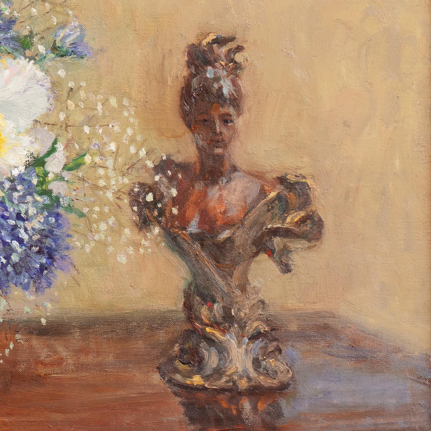 'Irises & Cornflowers', Impressionist Floral Still Life by Oscar Winning Artist  For Sale 2
