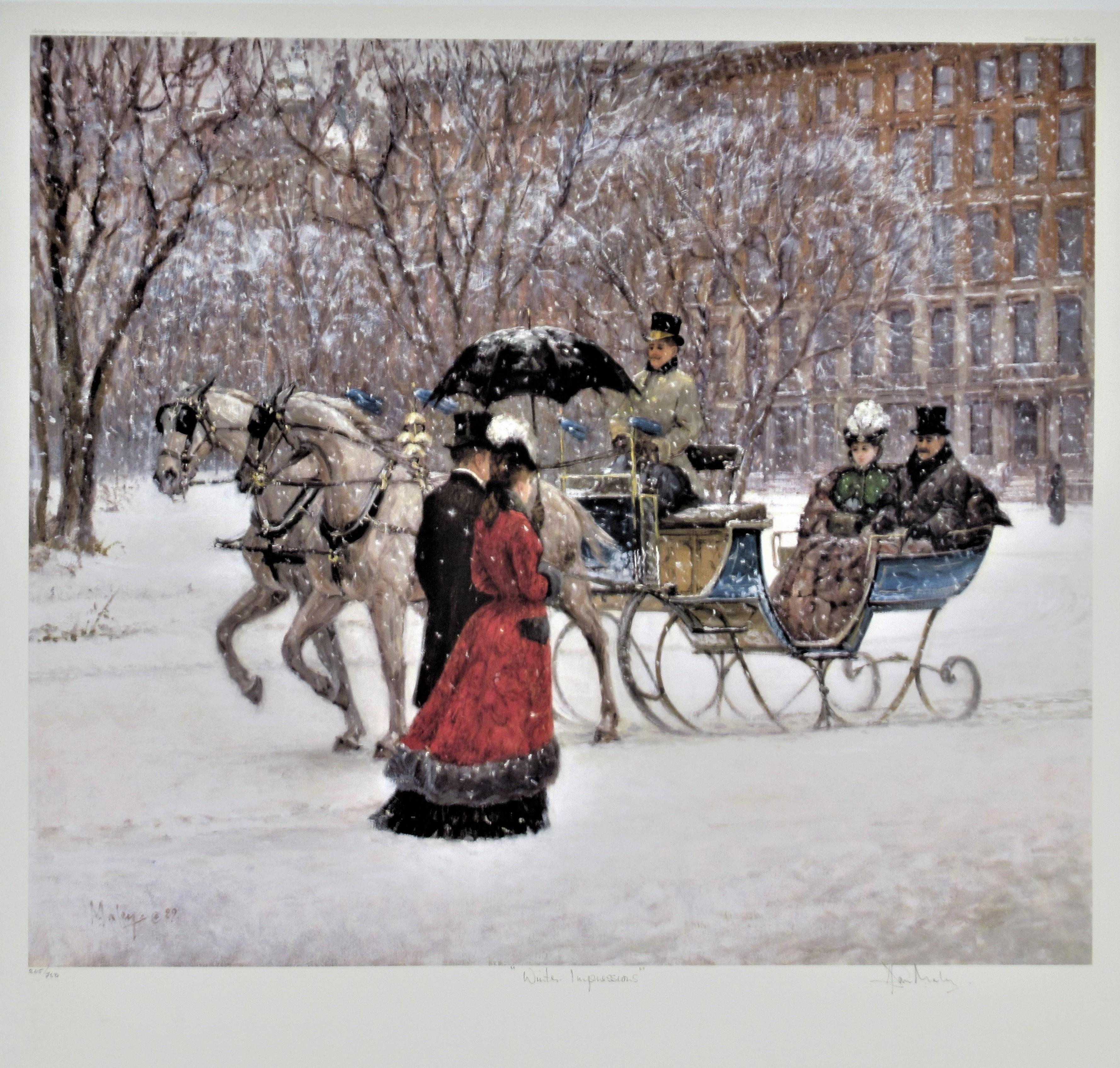 Alan Maley Figurative Print - Winter Impressions