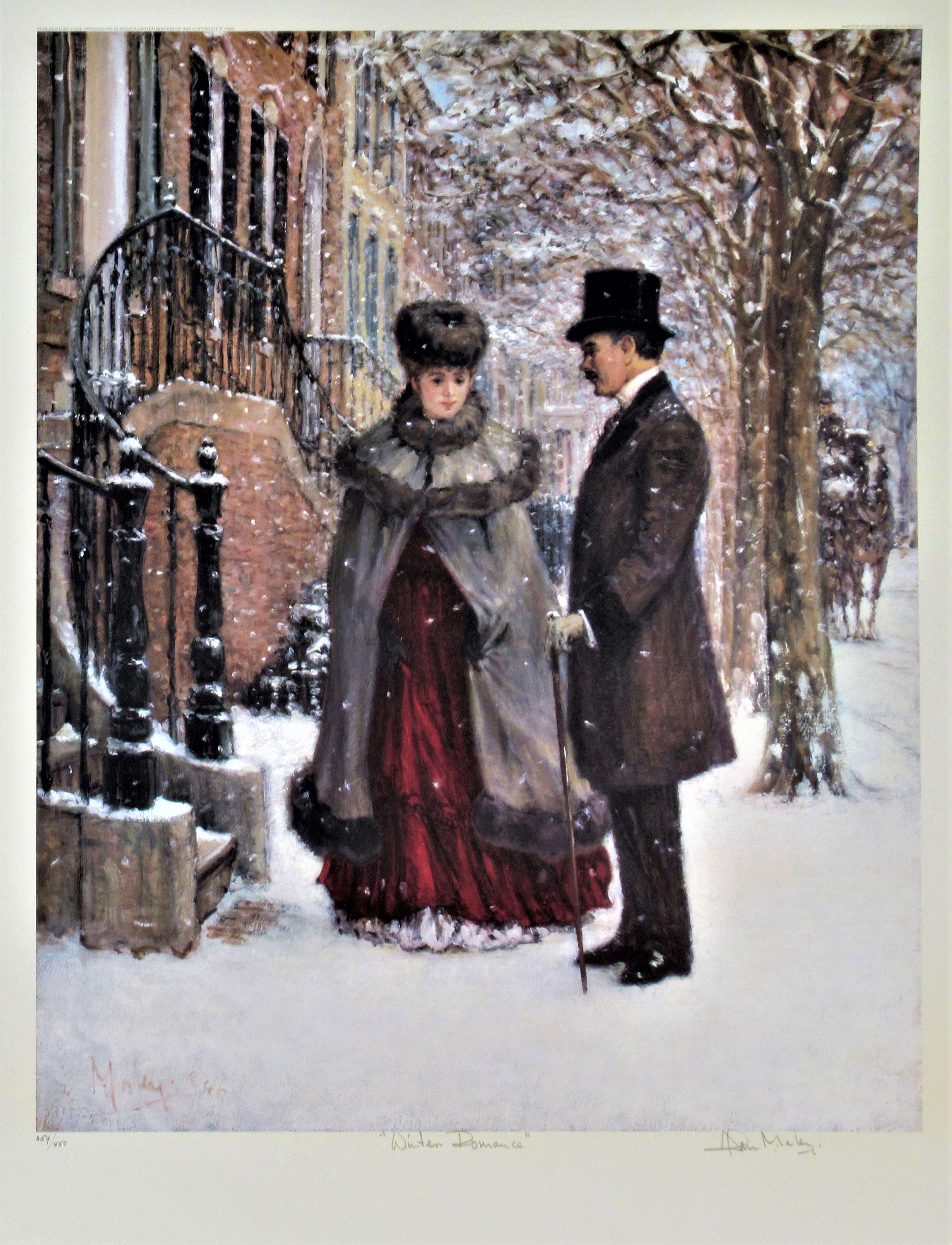 Alan Maley Figurative Print - Winter Romance