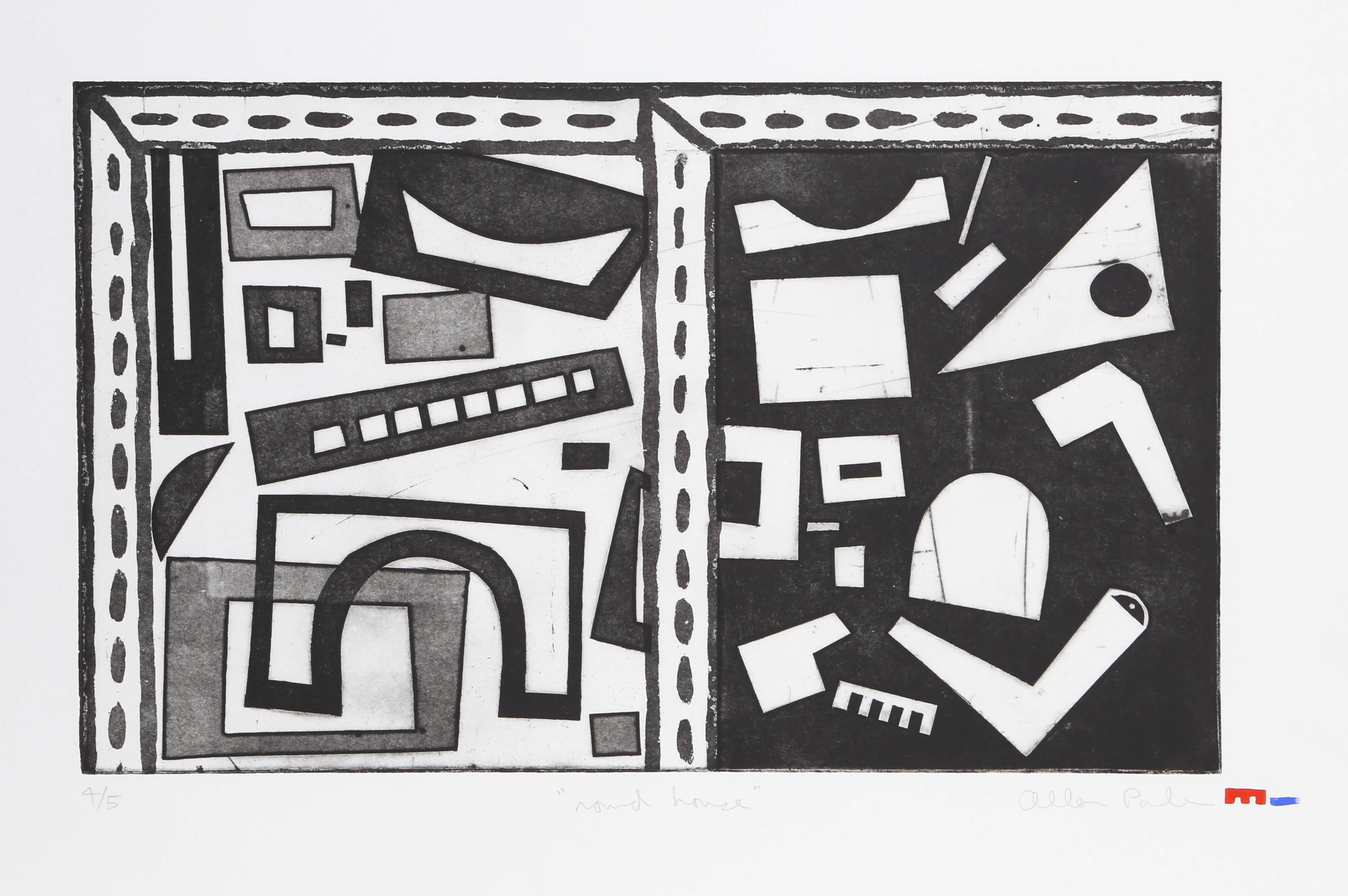 Round House, Geometric Abstract Etching by Alan Parker