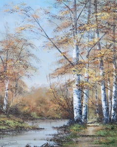 Alan Preece - 20th Century Oil, Autumn Tall Trees