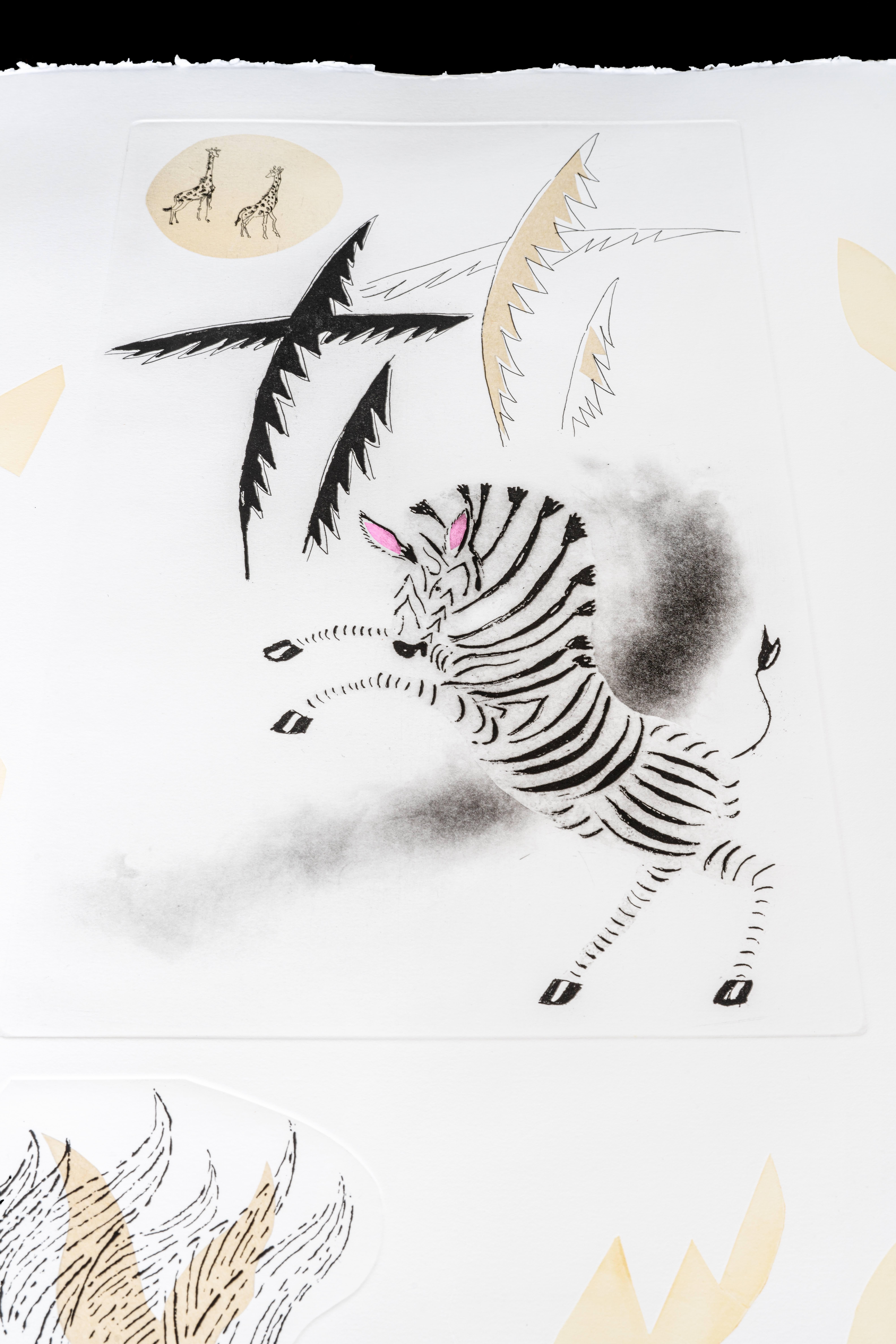 « Untitled » par Alan Reid. Impression à tirage limité. Gravure sur bois sur le thème des animaux. 2015 en vente 4