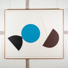 Ascending Blue, Oil on Board, Relief Painting by Alan Reynolds, 1971