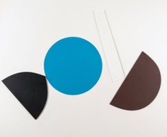 Ascending Blue, Oil on Board, Relief Painting by Alan Reynolds, 1971