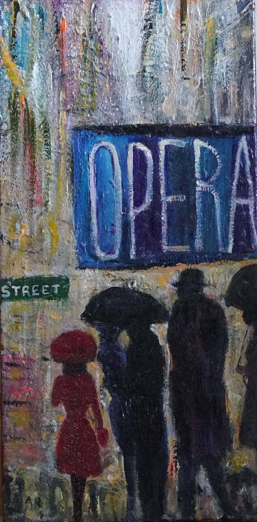 Alan Rudolph Figurative Painting - Street Opera